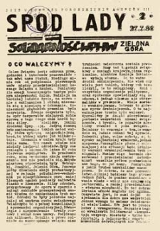 Spod lady: SolidarnośćWPHW Zielona Góra, 2 (27.7.81)