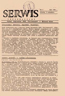 Serwis Informacyjny: Zarząd Regionalny NSZZ "Solidarność" w Zielonej Górze, nr 6 (niedziela 6 września 1981)