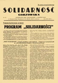 Solidarność Gorzowska: Informator NSZZ "Solidarność", nr 15 (28.11.1980)