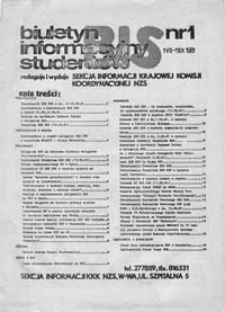 BIS (Biuletyn Informacyjny Student&oacute;w), nr 3/4 (IX - X 1981)