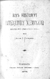 Rys historyi literatury niemieckiej: do połowy ośmnastego wieku