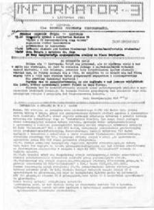 Informator [NZS SGPiS Warszawa], nr 3 (9 listopada 1981)