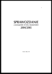 Sprawozdanie z działalności w roku akademickim 2005/2006