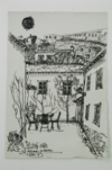 Pociteli. Sad -podwórko. Szkic 4