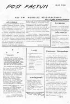 Post factum: NZS U[niwersytetu] W[arszawskiego], nr 8 (28 kwietnia 1981)