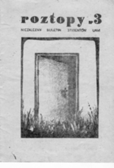 Roztopy: niezależne pismo społeczno-kulturalne, nr 3