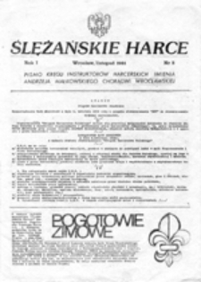 Ślężańskie harce: pismo kręgu instruktorów harcerskich imienia Andrzeja Małkowskiego Chorągwi Wrocławskiej, nr 3 (listopad 1981)