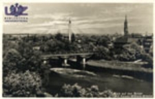 Żagań / Sagan; Blick auf den Bober mit Kaiser-Wilhelm-Brücke