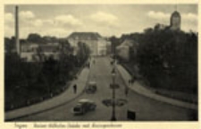 Żagań / Sagan; Kaiser-Wilhelm-Brücke mit Kreissparkasse