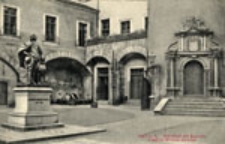 Kostrzyn Stare Miasto / Cüstrin - A.; Schloßhof mit Kurprinz Friedrich-Wilhelm-Denkmal