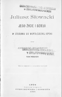 Juliusz Słowacki: jego życie i dzieła w stosunku do współczesnej epoki, t. 2