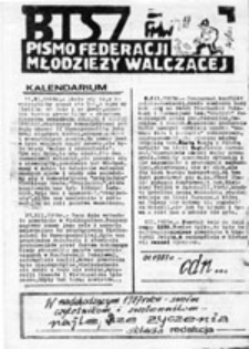 BISZ (Biuletyn Informacyjny Szk&oacute;ł Zawodowych): pismo Federacji Młodzieży Walczącej reg. Gdańsk, nr 8 (1985.VI.20)