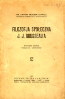 Filozofja społeczna J. J. Rousseau'a