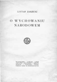 O wychowaniu narodowem