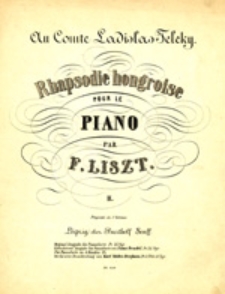 Rhapsodie hongroise II / Rapsodia Węgierska II; pour le piano par F. Liszt