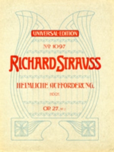 4 Lieder für eine Singstimme mit Begleitung des Pianoforte, op. 27 No 3 - Heimliche Aufforderung, hoch.