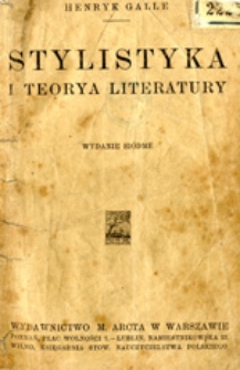 Stylistyka i teorya literatury