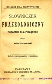 Słowniczek frazeologiczny: poradnik dla piszących