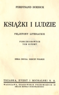 Książki i ludzie: feljetony literackie