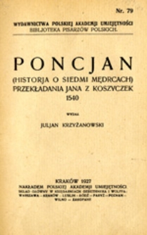Poncjan: (historja o siedmi mędrcach), 1540
