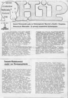 H[istoria] i [Polityka]: pismo student&oacute;w Wydziału Historii U.W., nr 2-3 (luty-marzec 1989)