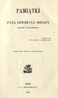 Pamiątki pana Seweryna Soplicy: cześnika Parnawskiego