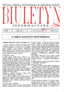Wyższa Szkoła Inżynierska w Zielonej Górze: Biuletyn Informacyjny Rektoratu, nr 3 (1 marca 1991 r.)