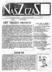 Nasz czas: dwutygodnik Niezależnego Zrzeszenia Studentów Uniwersytetu Szczecińskiego , nr 2 (27.11.89)