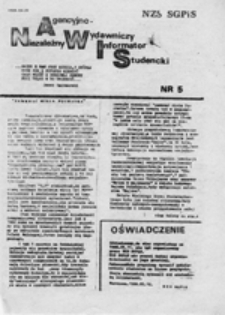 Niezależny Agencyjno-Wydawniczy Informator Studencki (NAWIS), nr 4 (08.04.1988)
