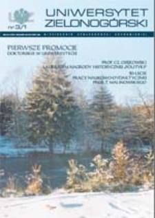 Uniwersytet Zielonogórski, 2001/2002, nr 3/1 (grudzień-styczeń)