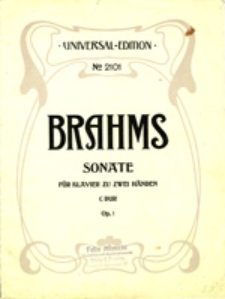 Sonate für klavier zu zwei händen C Dur Op. 1