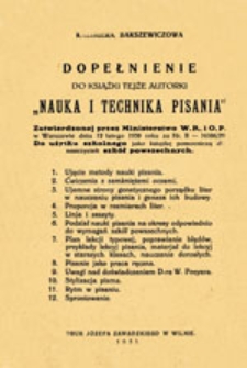 Dopełnienie do książki tejże autorki "Nauka i technika pisania"