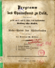 Programm des Gymnasiums zu Oels, durch welches zu der am 17. und 18. März 1856 stattfindenden Prüfung aller Klassen...