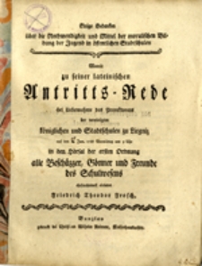 Womit zu seiner lateinischen Untritts - Rede ...