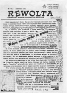 Rewolta: Nieregularny Brukowiec Warszawskich Anarchist&oacute;w, nr 2 (wrzesień 1989)