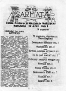 Sarmata: pismo Federacji Młodzieży Walczącej, nr 4