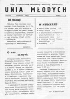 Unia Młodych: pismo Stowarzyszenia Katolickiej Młodzieży Akademickiej, nr 1 (czerwiec 1989)