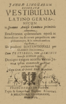 Januae Linguarum Reseratae Vestibulum Latino Germanicum