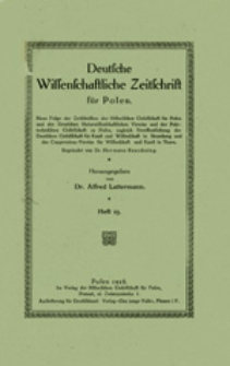 Deutsche Wissenschaftliche Zeitschrift f&uuml;r Polen: Neue Folge der Zeitschriften der Historischen Gesellschaft f&uuml;r Posen und des Deutschen Naturwissenschaftlichen Vereins f&uuml;r Gro&szlig;polen, zugleich Ver&ouml;ffentlichung der Deutschen Gesellschaft f&uuml;r Kunst und Wissenschaft in Bromberg und des Coppernicus-Vereins f&uuml;r Wissenschaft und Kunst in Thorn, Heft 13