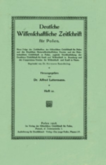 Deutsche Wissenschaftliche Zeitschrift f&uuml;r Polen: Neue Folge der Zeitschriften der Historischen Gesellschaft f&uuml;r Posen und des Deutschen Naturwissenschaftlichen Vereins f&uuml;r Gro&szlig;polen, zugleich Ver&ouml;ffentlichung der Deutschen Gesellschaft f&uuml;r Kunst und Wissenschaft in Bromberg und des Coppernicus-Vereins f&uuml;r Wissenschaft und Kunst in Thorn, Heft 12
