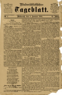 Niederschlesisches Tageblatt, no 1 (Mittwoch, den 3. Januar 1883)