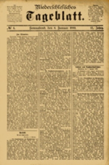 Niederschlesisches Tageblatt, no 4 (Sonnabend, den 6. Januar 1883)