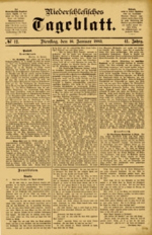 Niederschlesisches Tageblatt, no 12 (Dienstag, den 16. Januar 1883)