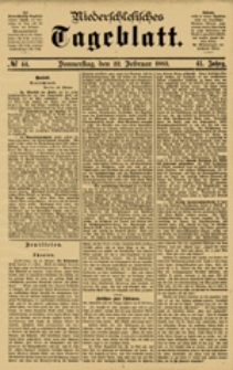 Niederschlesisches Tageblatt, no 44 (Donnerstag, den 22. Februar 1883)