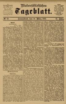 Niederschlesisches Tageblatt, no 58 (Sonnabend, den 10. März 1883)