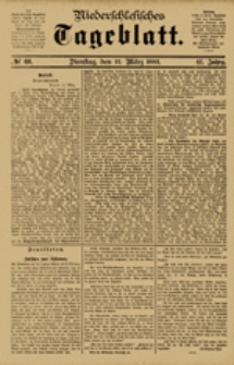 Niederschlesisches Tageblatt, no 60 (Dienstag, den 13. M&auml;rz 1883)