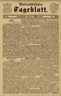 Niederschlesisches Tageblatt, no 64 (Sonnabend, den 17. März 1883)