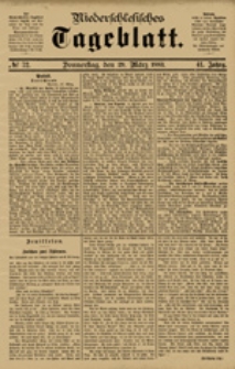 Niederschlesisches Tageblatt, no 72 (Donnerstag, den 29. M&auml;rz 1883)