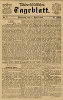 Niederschlesisches Tageblatt, no 77 (Mittwoch, den 4. April 1883)