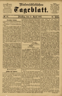 Niederschlesisches Tageblatt, no 88 (Dienstag, den 17. April 1883)
